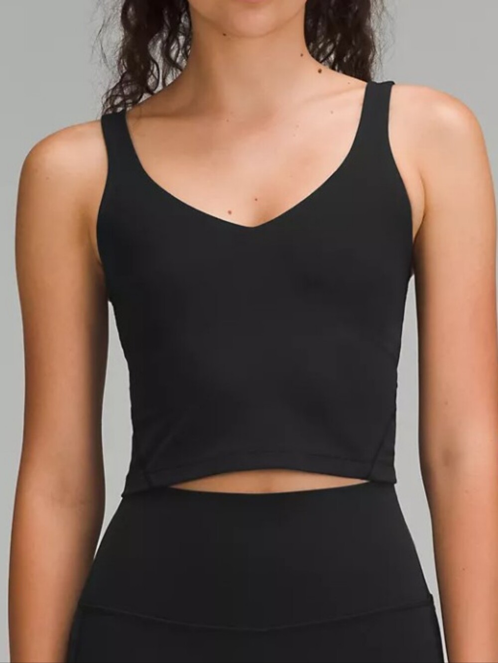 lululemon black V-neck Cropped Sports Tank, Small